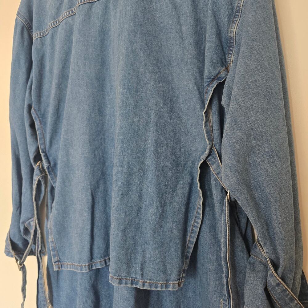 *NWT Diesel Lify Denim Mini Shirt Dress Size XXS *Oversized Long Sleeve Cotton - Picture 7 of 12
